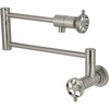 image:imageKingston Brass KS4106RKX Webb TwoHandle 1Hole Wall Mount Pot Filler with Knurled Handle in Polished NickelBrushed Nickel