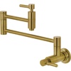 image:imageKingston Brass KS8107DL Wall Mount Pot Filler Kitchen Faucet Brushed Brass 20 x 263 x 831Brushed Brass