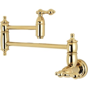 image:imageKingston Brass KS3103AL Wall Mount Pot Filler Kitchen Faucet Antique Brass 818Inch Spout HeightPolished Brass