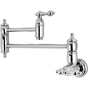 image:imageKingston Brass KS3103AL Wall Mount Pot Filler Kitchen Faucet Antique Brass 818Inch Spout HeightPolished Chrome