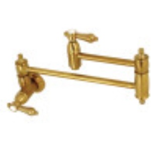 image:imageKingston Brass KS3103BAL Wall Mount Pot Filler Kitchen Faucet Antique BrassBrushed Brass