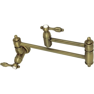 image:imageKingston Brass KS3103TAL Wall Mount Pot Filler Kitchen Faucet Antique BrassAntique Brass