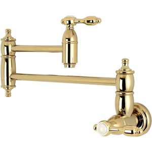 image:imageKingston Brass KS3103TAL Wall Mount Pot Filler Kitchen Faucet Antique BrassPolished Brass