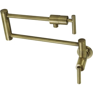 image:imageKingston Brass KS4100CML Manhattan Wall Mount Pot Filler Matte BlackAntique Brass