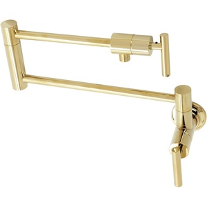 image:imageKingston Brass KS4100CML Manhattan Wall Mount Pot Filler Matte BlackPolished Brass