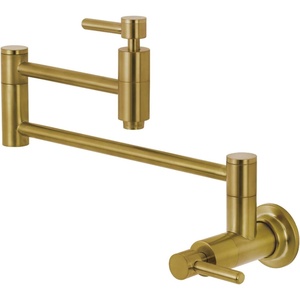 image:imageKingston Brass KS8107DL Wall Mount Pot Filler Kitchen Faucet Brushed Brass 20 x 263 x 831Brushed Brass