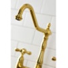 image:imageKingston Brass KS1271AXBS Heritage Kitchen Faucet with Brass Sprayer 834Inch Polished ChromeBrushed Nickel