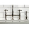 image:imageKingston Brass KS1271AXBS Heritage Kitchen Faucet with Brass Sprayer 834Inch Polished ChromeBrushed Nickel