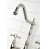 image:imageKingston Brass KS1271AXBS Heritage Kitchen Faucet with Brass Sprayer 834Inch Polished ChromeBrushed Nickel