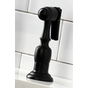 image:imageKingston Brass KS1271AXBS Heritage Kitchen Faucet with Brass Sprayer 834Inch Polished ChromeMatte Black