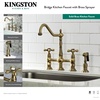 image:imageKingston Brass KS1271AXBS Heritage Kitchen Faucet with Brass Sprayer 834Inch Polished ChromeMatte Black