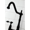 image:imageKingston Brass KS1271TALBS Tudor 8 Inch Center Kitchen Faucet With Brass Sprayer Polished Chrome 834 inch in Spout Reach Polished ChromeMatte Black