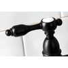 image:imageKingston Brass KS1271TALBS Tudor 8 Inch Center Kitchen Faucet With Brass Sprayer Polished Chrome 834 inch in Spout Reach Polished ChromeMatte Black