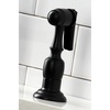 image:imageKingston Brass KS1271TALBS Tudor 8 Inch Center Kitchen Faucet With Brass Sprayer Polished Chrome 834 inch in Spout Reach Polished ChromeMatte Black
