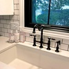 image:imageKingston Brass KS1271TALBS Tudor 8 Inch Center Kitchen Faucet With Brass Sprayer Polished Chrome 834 inch in Spout Reach Polished ChromeOil Rubbed Bronze