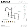 image:imageKingston Brass KS1271TALBS Tudor 8 Inch Center Kitchen Faucet With Brass Sprayer Polished Chrome 834 inch in Spout Reach Polished ChromePolished Brass