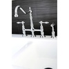 image:imageKingston Brass KS1271TALBS Tudor 8 Inch Center Kitchen Faucet With Brass Sprayer Polished Chrome 834 inch in Spout Reach Polished ChromePolished Chrome