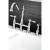 image:imageKingston Brass KS1271TALBS Tudor 8 Inch Center Kitchen Faucet With Brass Sprayer Polished Chrome 834 inch in Spout Reach Polished ChromePolished Chrome