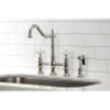 image:imageKingston Brass KS1275PXBS Heritage Bridge Kitchen Faucet with Brass Sprayer Oil Rubbed BronzeBrushed Nickel