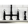 image:imageKingston Brass KS1275PXBS Heritage Bridge Kitchen Faucet with Brass Sprayer Oil Rubbed BronzeMatte Black