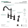 image:imageKingston Brass KS1275PXBS Heritage Bridge Kitchen Faucet with Brass Sprayer Oil Rubbed BronzeOil Rubbed Bronze