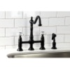 image:imageKingston Brass KS1275PXBS Heritage Bridge Kitchen Faucet with Brass Sprayer Oil Rubbed BronzePolished Brass