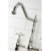 image:imageKingston Brass KS1275PXBS Heritage Bridge Kitchen Faucet with Brass Sprayer Oil Rubbed BronzePolished Brass