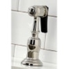 image:imageKingston Brass KS1275PXBS Heritage Bridge Kitchen Faucet with Brass Sprayer Oil Rubbed BronzePolished Chrome