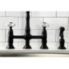 image:imageKingston Brass KS1275PXBS Heritage Bridge Kitchen Faucet with Brass Sprayer Oil Rubbed BronzePolished Nickel