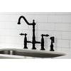 image:imageKingston Brass KS1276ALBS Heritage Bridge Kitchen Faucet Polished Nickel 1388 x 856 x 1313Matte Black