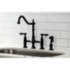 image:imageKingston Brass KS1276ALBS Heritage Bridge Kitchen Faucet Polished Nickel 1388 x 856 x 1313Polished Brass