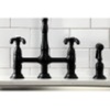 image:imageKingston Brass KS1278TXBS French Country Bridge Kitchen Faucet with Brass Sprayer Brushed NickelOil Rubbed Bronze