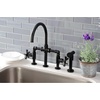image:imageKingston Brass KS2333NX Hamilton Bridge Kitchen Faucet Antique Brass 1388 x 806 x 1419Matte Black
