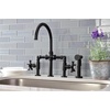 image:imageKingston Brass KS2333NX Hamilton Bridge Kitchen Faucet Antique Brass 1388 x 806 x 1419Matte Black