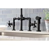image:imageKingston Brass KS2333NX Hamilton Bridge Kitchen Faucet Antique Brass 1388 x 806 x 1419Matte Black