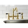 image:imageKingston Brass KS3275PKLBS Duchess Bridge Kitchen Faucet with Brass Sprayer Oil Rubbed BronzeBrushed Brass