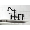 image:imageKingston Brass KS3275PKLBS Duchess Bridge Kitchen Faucet with Brass Sprayer Oil Rubbed BronzeMatte Black