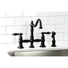 image:imageKingston Brass KS3275PKLBS Duchess Bridge Kitchen Faucet with Brass Sprayer Oil Rubbed BronzeMatte Black