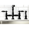 image:imageKingston Brass KS3275PKLBS Duchess Bridge Kitchen Faucet with Brass Sprayer Oil Rubbed BronzeMatte Black