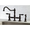 image:imageKingston Brass KS3275PKLBS Duchess Bridge Kitchen Faucet with Brass Sprayer Oil Rubbed BronzeOil Rubbed Bronze