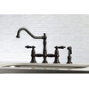 image:imageKingston Brass KS3275PKLBS Duchess Bridge Kitchen Faucet with Brass Sprayer Oil Rubbed BronzeOil Rubbed Bronze