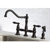 image:imageKingston Brass KS3275PKLBS Duchess Bridge Kitchen Faucet with Brass Sprayer Oil Rubbed BronzeOil Rubbed Bronze