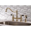 image:imageKingston Brass KS3275PKLBS Duchess Bridge Kitchen Faucet with Brass Sprayer Oil Rubbed BronzePolished Brass