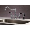 image:imageKingston Brass KS3275PKLBS Duchess Bridge Kitchen Faucet with Brass Sprayer Oil Rubbed BronzePolished Chrome
