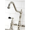 image:imageKingston Brass KS3275PKLBS Duchess Bridge Kitchen Faucet with Brass Sprayer Oil Rubbed BronzePolished Nickel