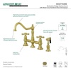 image:imageKingston Brass KS3277AXBS Restoration 8Inch Bridge Kitchen Faucet with Sprayer Brushed BrassBrushed Brass