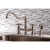 image:imageKingston Brass KS3277AXBS Restoration 8Inch Bridge Kitchen Faucet with Sprayer Brushed BrassBrushed Nickel