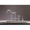 image:imageKingston Brass KS3277AXBS Restoration 8Inch Bridge Kitchen Faucet with Sprayer Brushed BrassPolished Chrome
