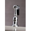 image:imageKingston Brass KS3277AXBS Restoration 8Inch Bridge Kitchen Faucet with Sprayer Brushed BrassPolished Chrome