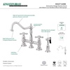 image:imageKingston Brass KS3277AXBS Restoration 8Inch Bridge Kitchen Faucet with Sprayer Brushed BrassPolished Chrome